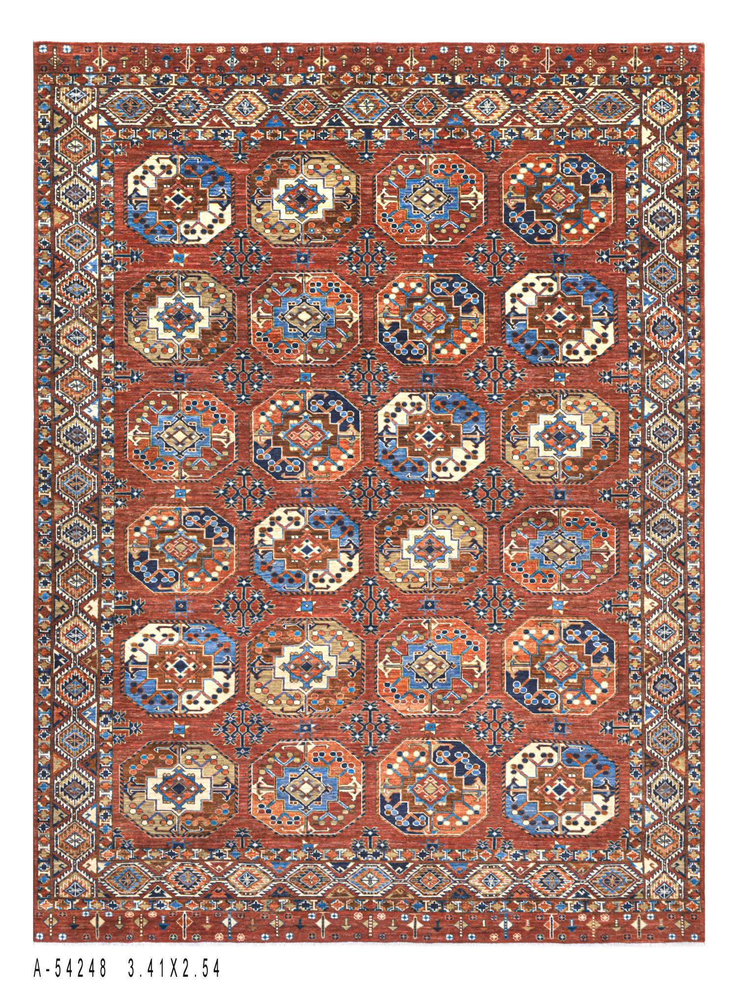 Aseel Afghani Carpets 11.18" X 8.33" (ft)