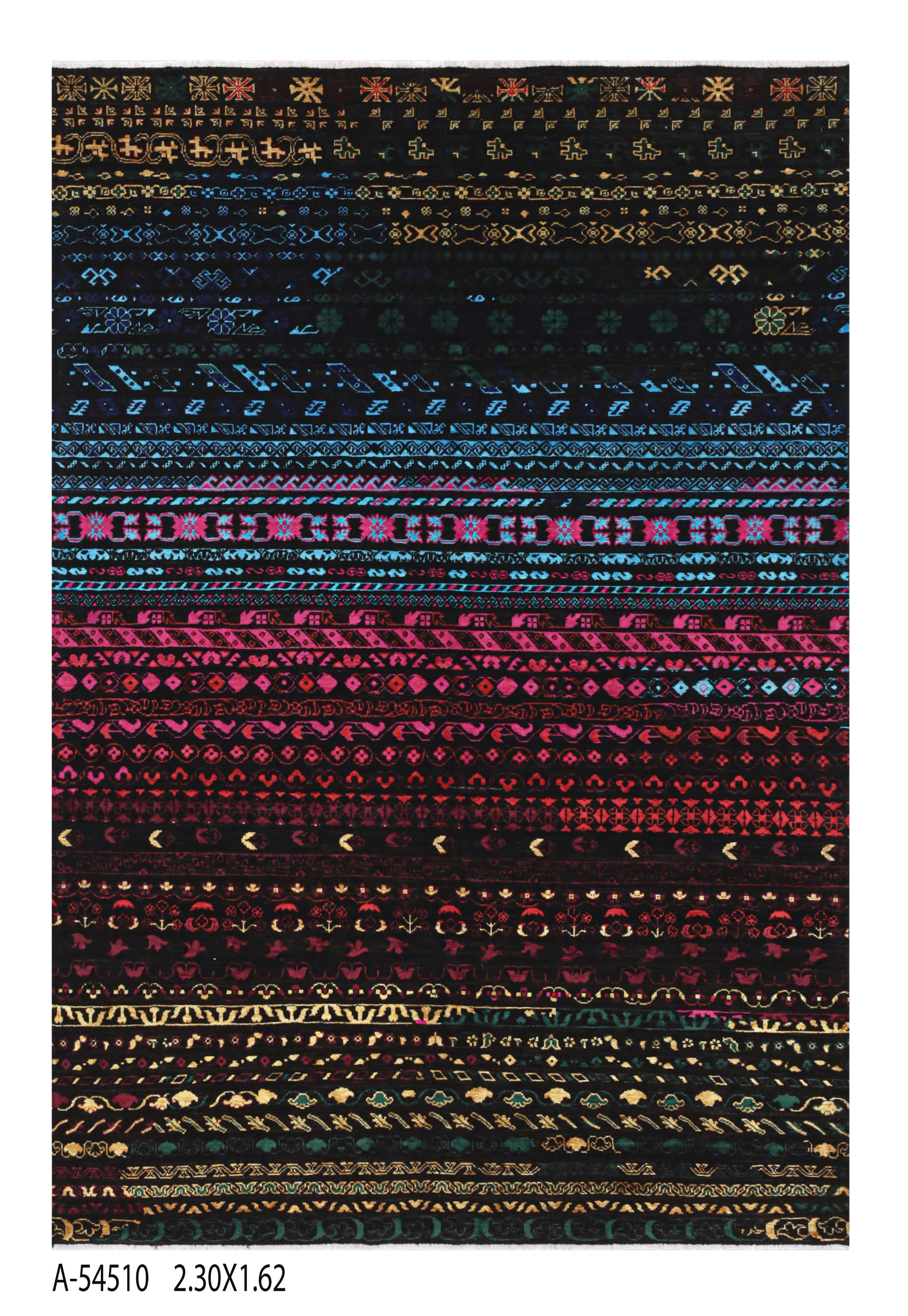 Luxurious Handmade Viscose Khorjin Afghan Knot Carpet - Original Handwoven Art