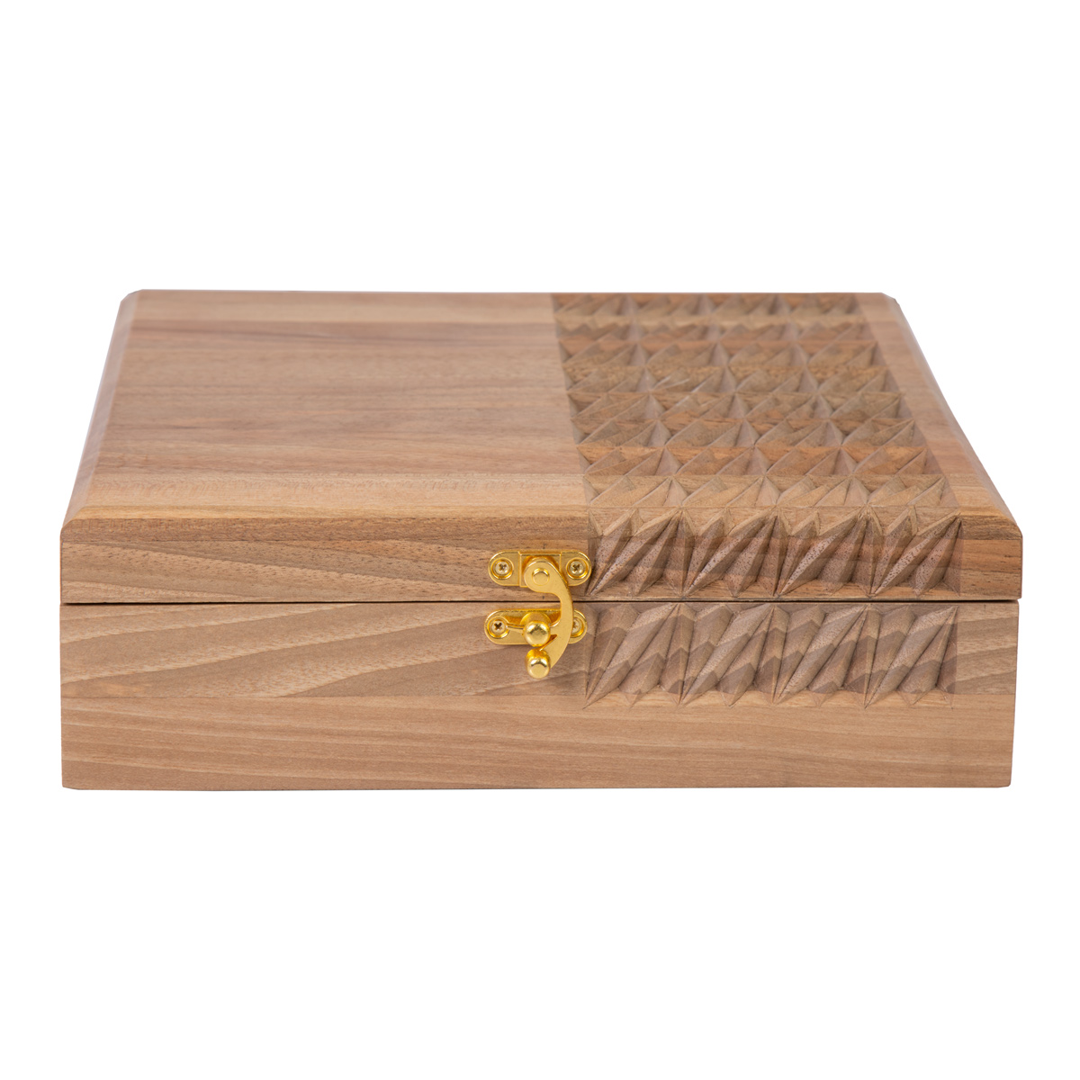 Walnut Wooden Jewelry Box | Handcrafted Rectangle Engraved Box