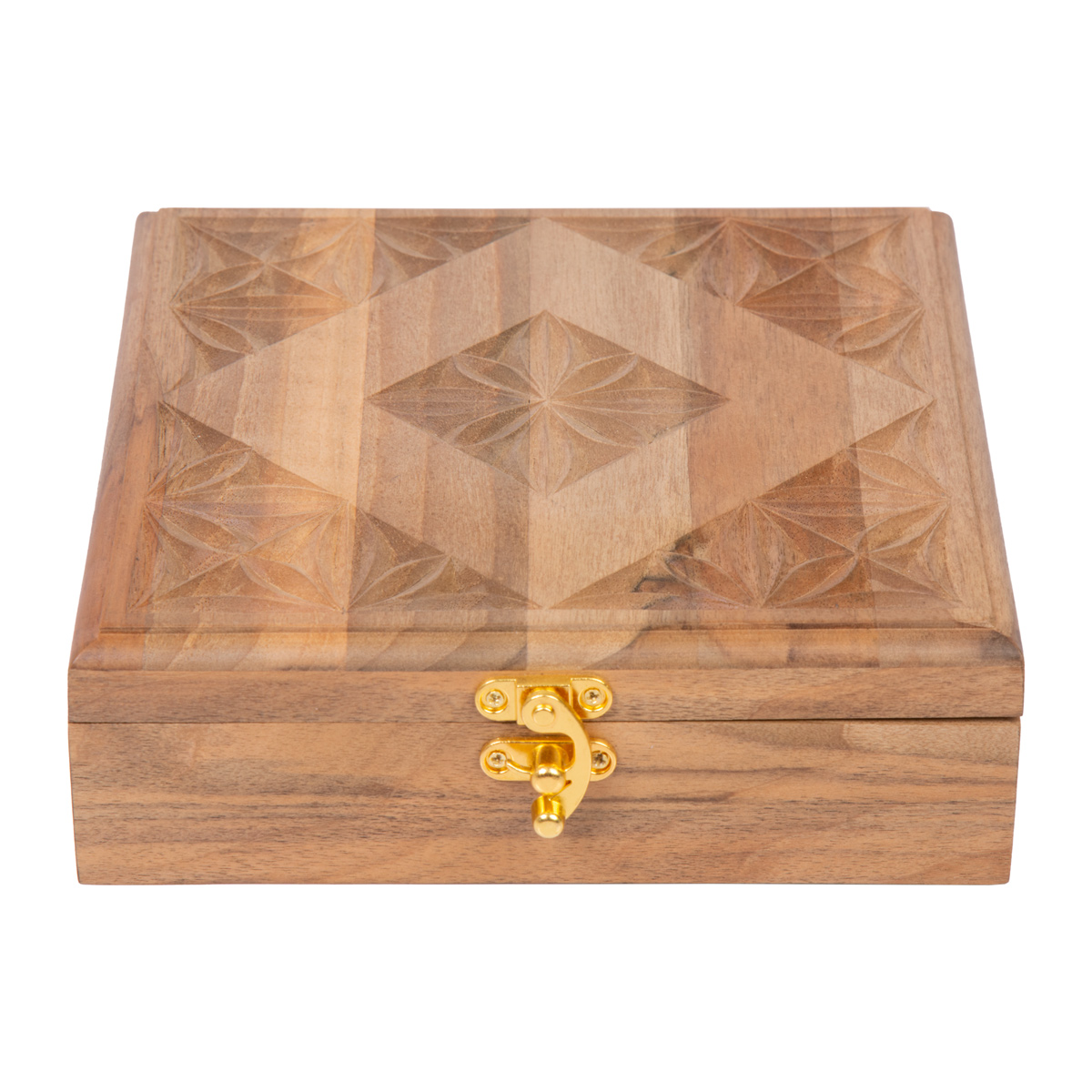 Walnut Wood Jewel Box | Square Handcrafted Gift Box 