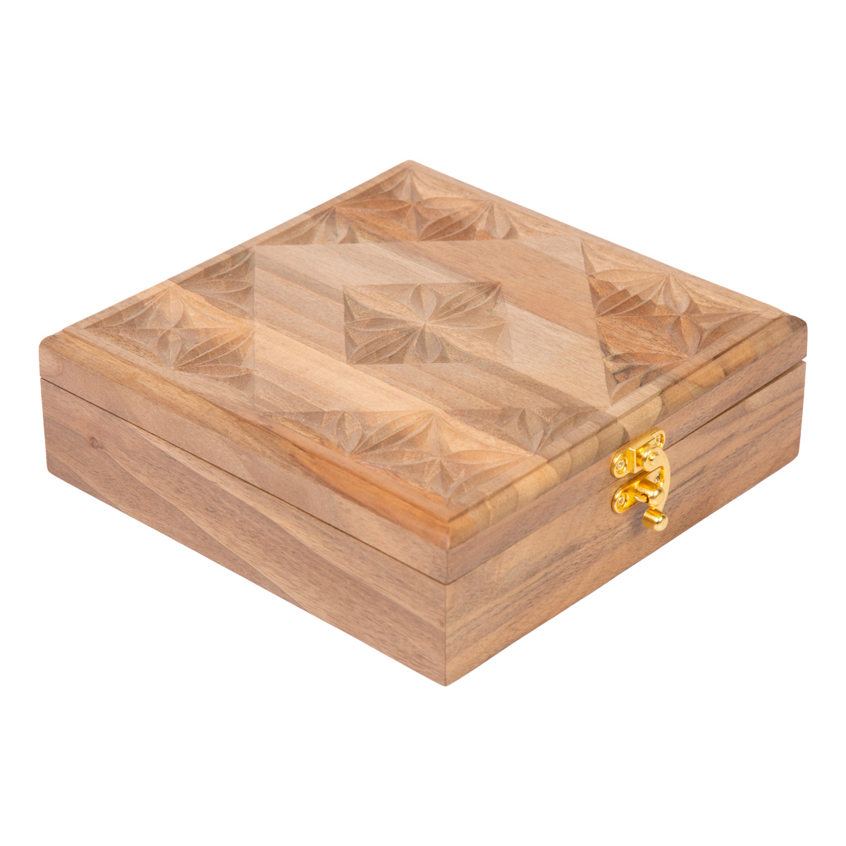 Walnut Wood Jewel Box | Square Handcrafted Gift Box 