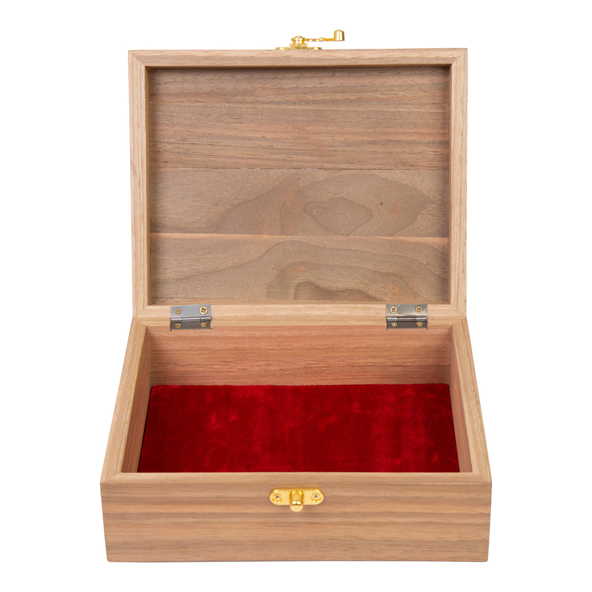 Walnut Engraved Wooden Jewelry Box | Square Keepsake Box