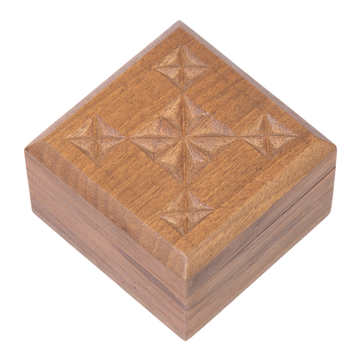Walnut Wooden Jewel Box | Square Nuristani Gift Box