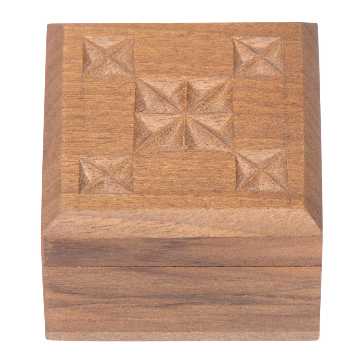 Walnut Wooden Jewel Box | Square Nuristani Gift Box