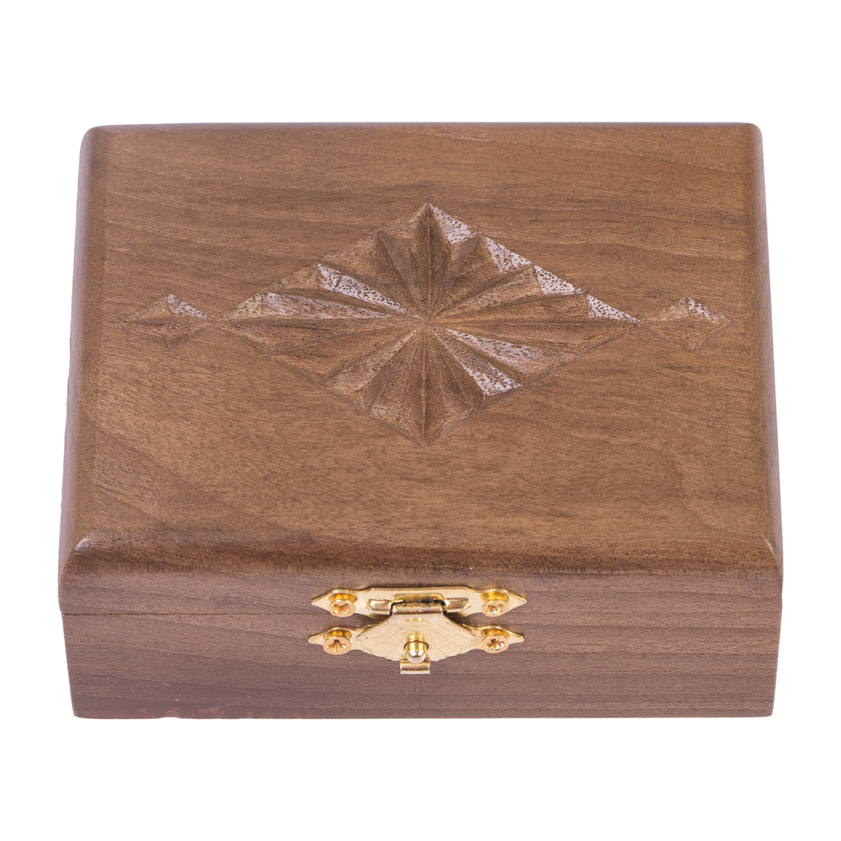 Walnut Wooden Ring Box | Rectangle Jewel Box with Two-in-one Portions