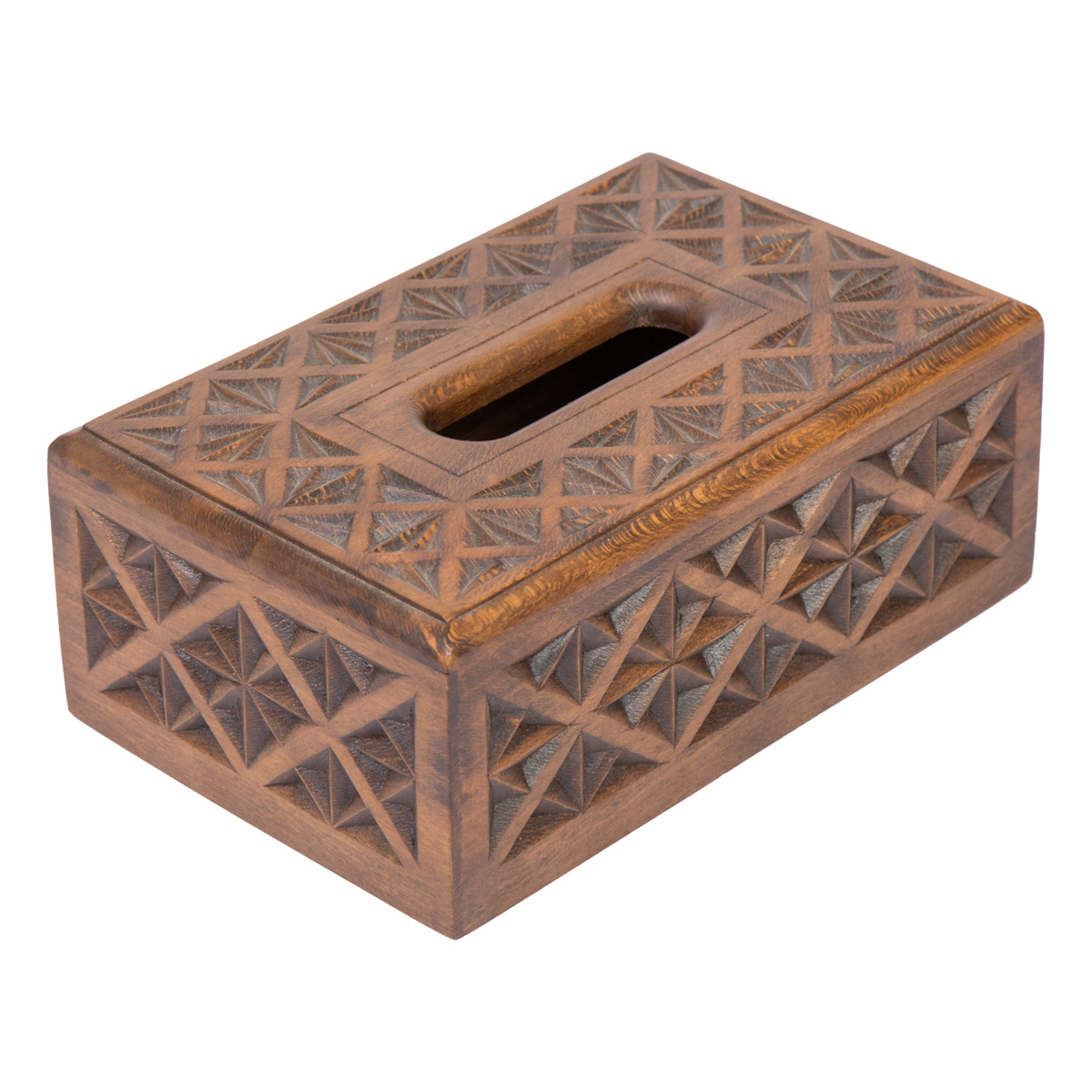 Walnut Handmade Tissue box | Rectangle Engraved Tissue Box