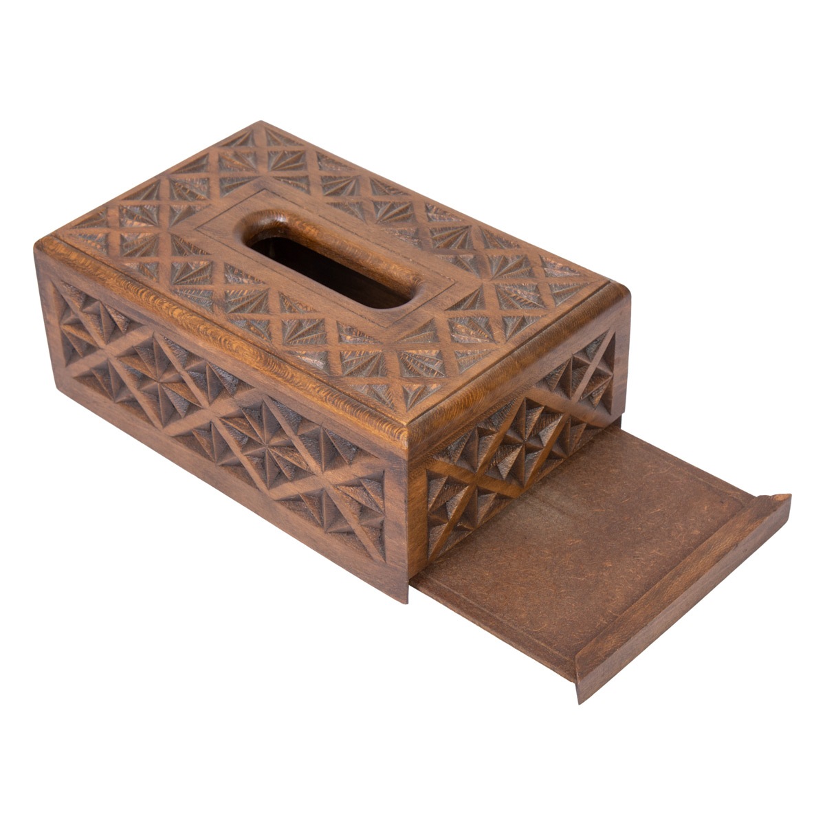 Walnut Handmade Tissue box | Rectangle Engraved Tissue Box