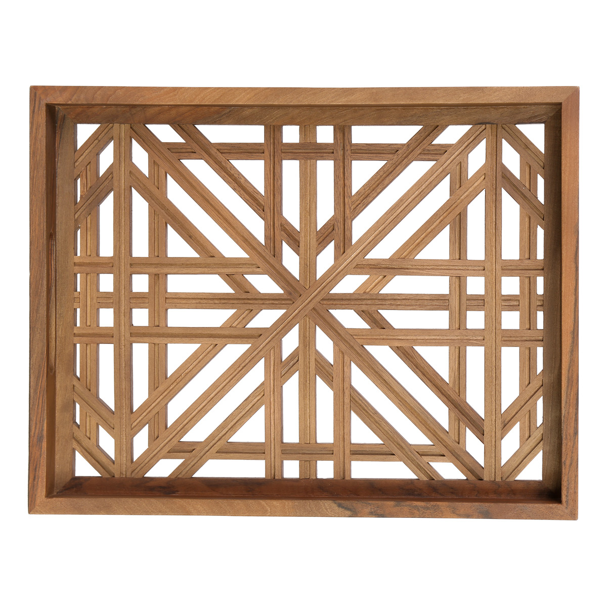 Walnut Wood Serving Tray | Rectangle Cut Design Tray