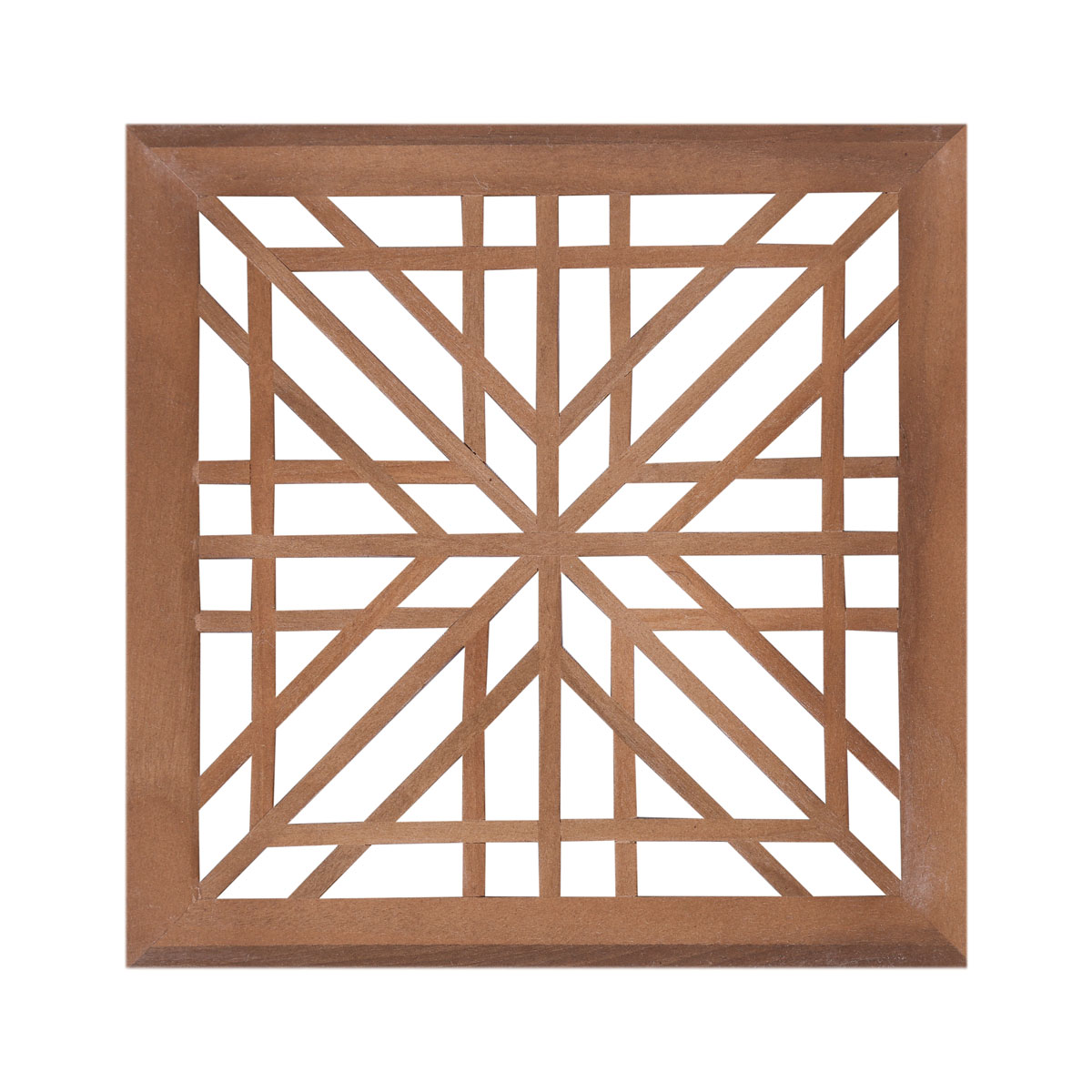 Walnut Wooden Jali Wall Panel | Carved Wall Frame 