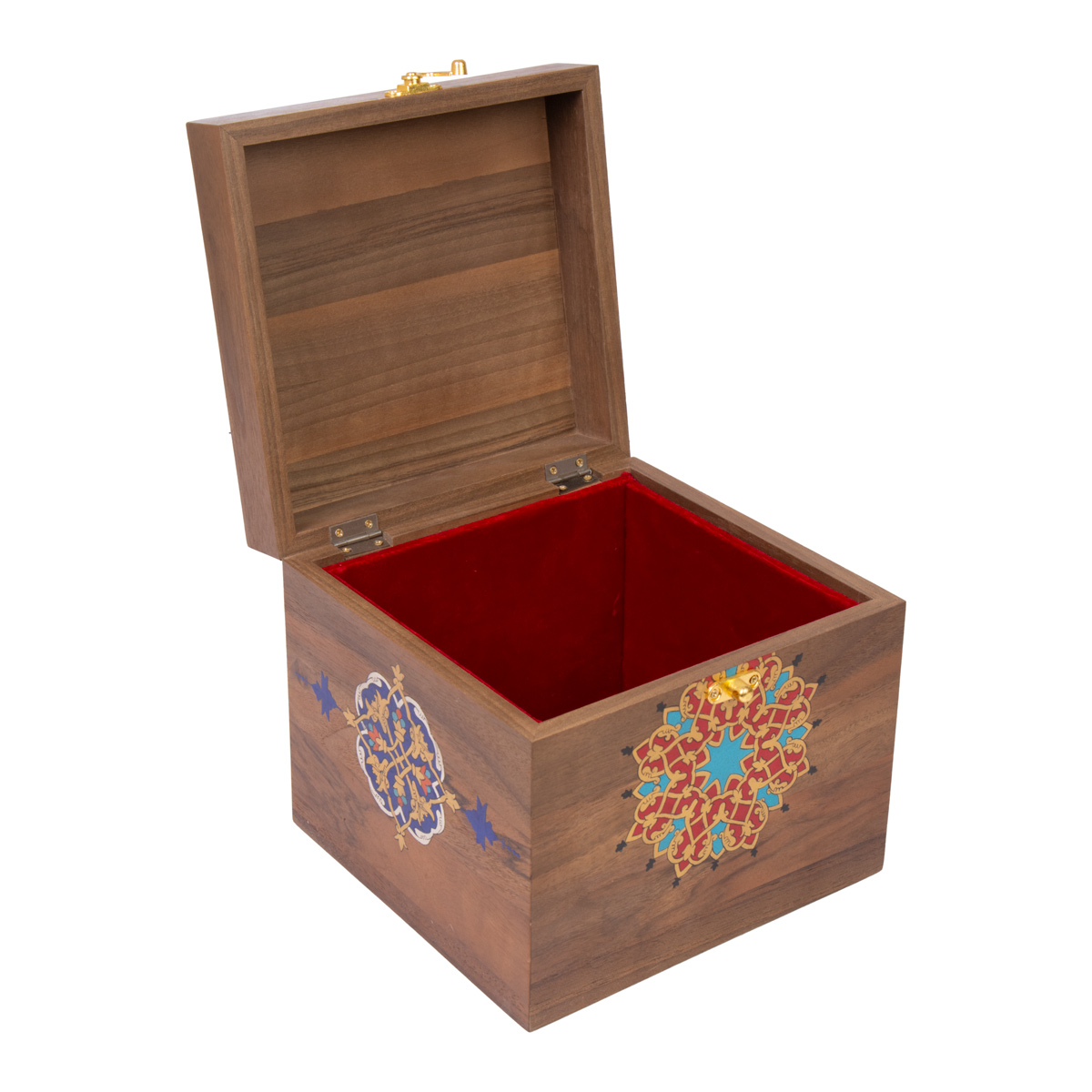 Walnut Miniature Gift Box | Rectangle Keepsake Box with Beautiful Artwork