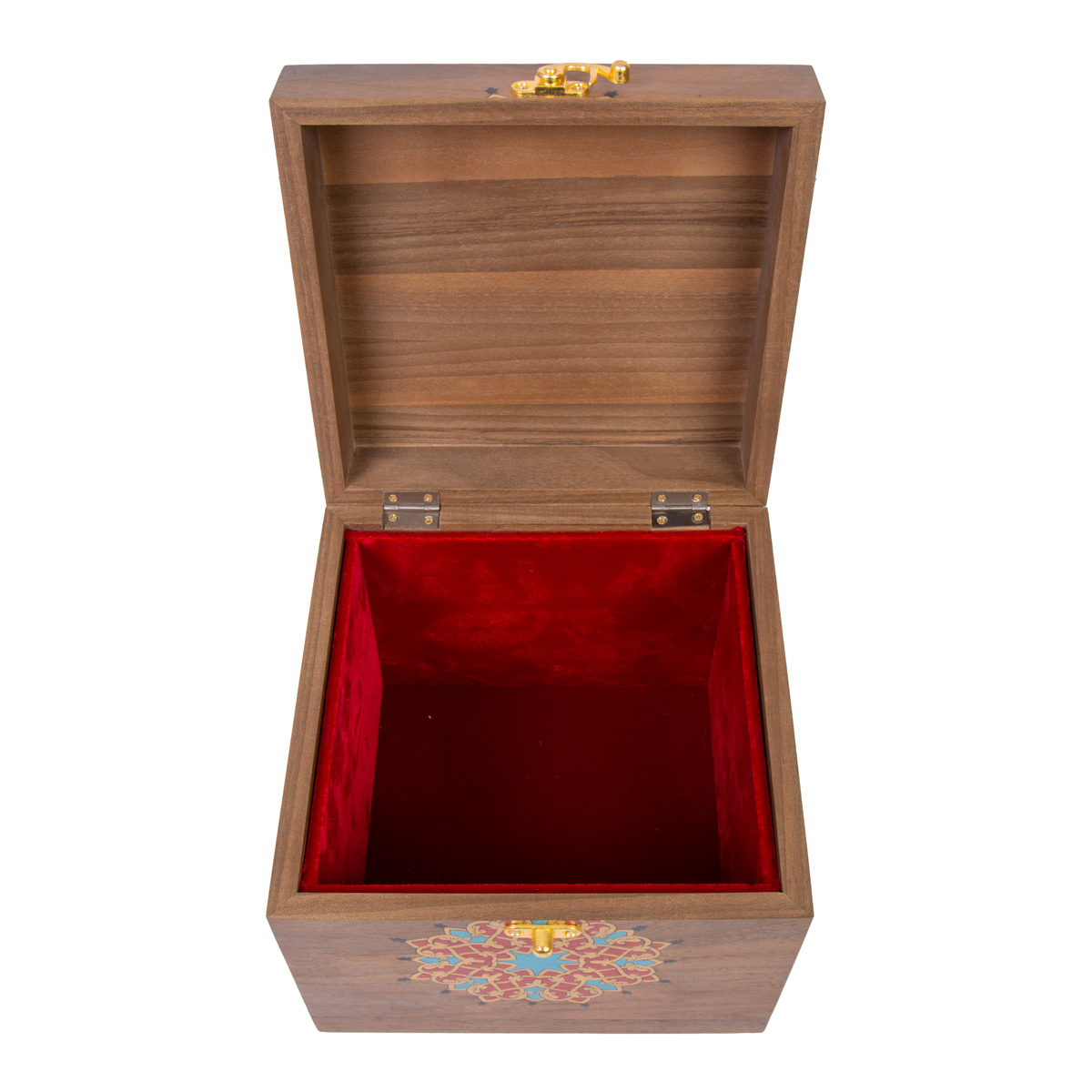 Walnut Miniature Gift Box | Rectangle Keepsake Box with Beautiful Artwork