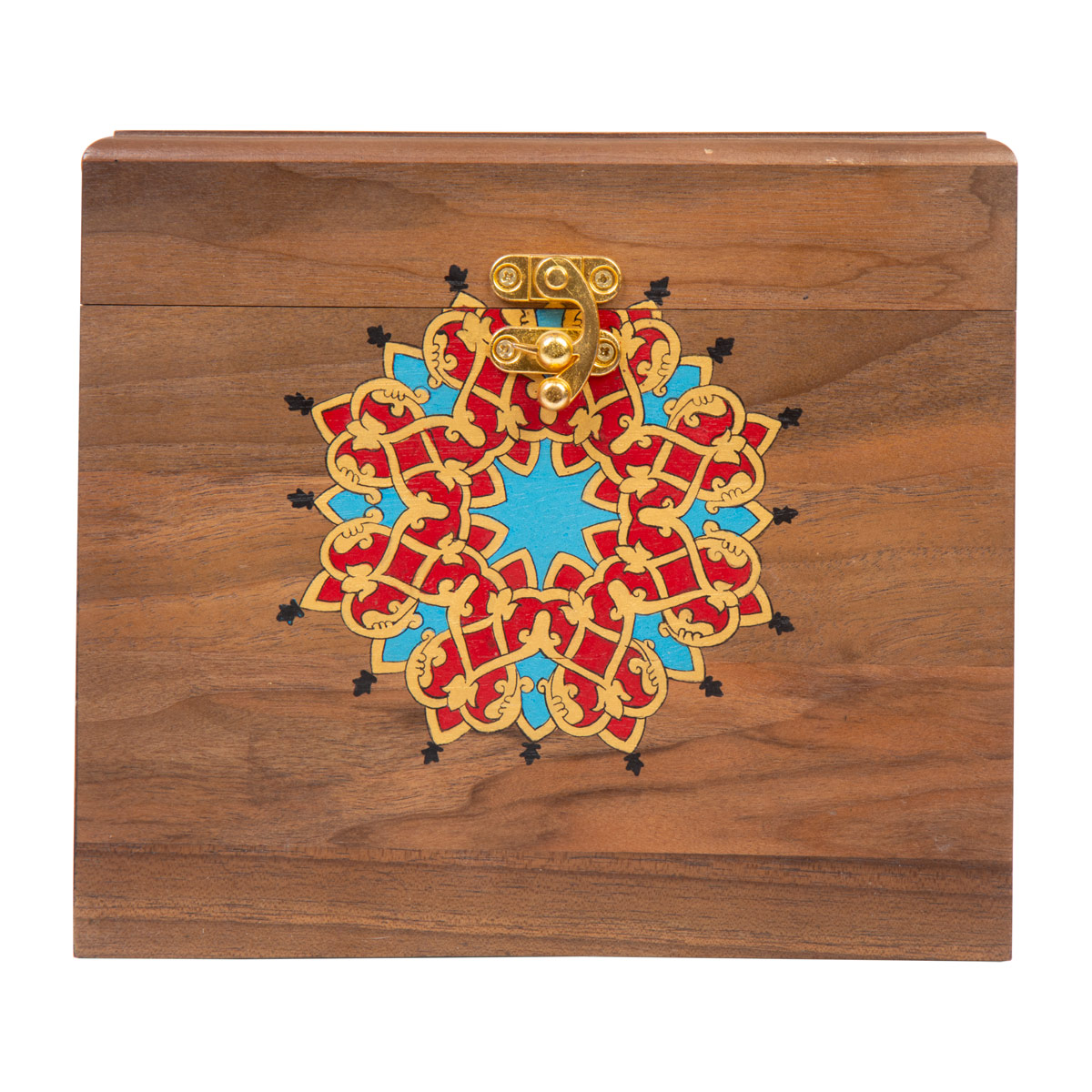 Walnut Miniature Gift Box | Rectangle Keepsake Box with Beautiful Artwork