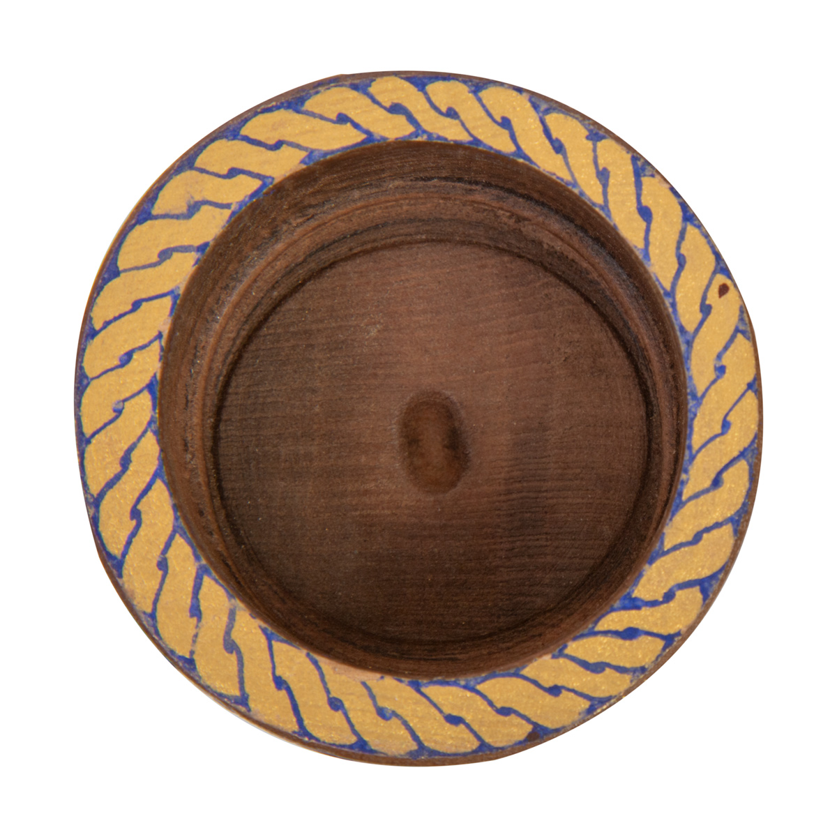 Walnut Wood Candle Holder| Hand Painted Candle Stand