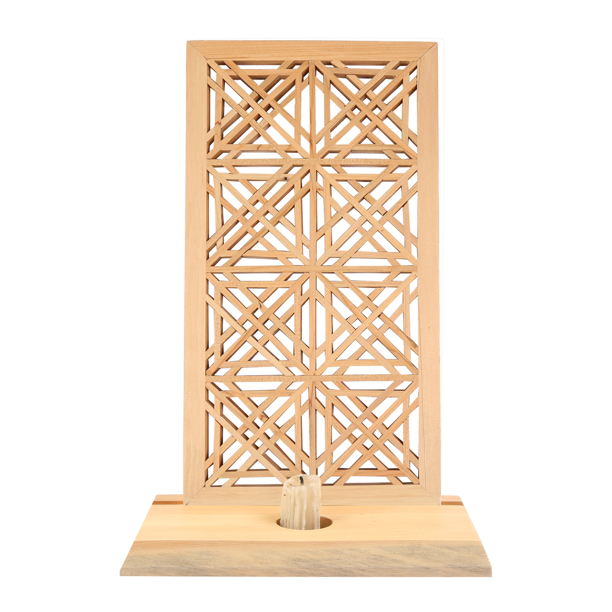 Walnut Wooden Candle Holder | Cut Design Candle Stand