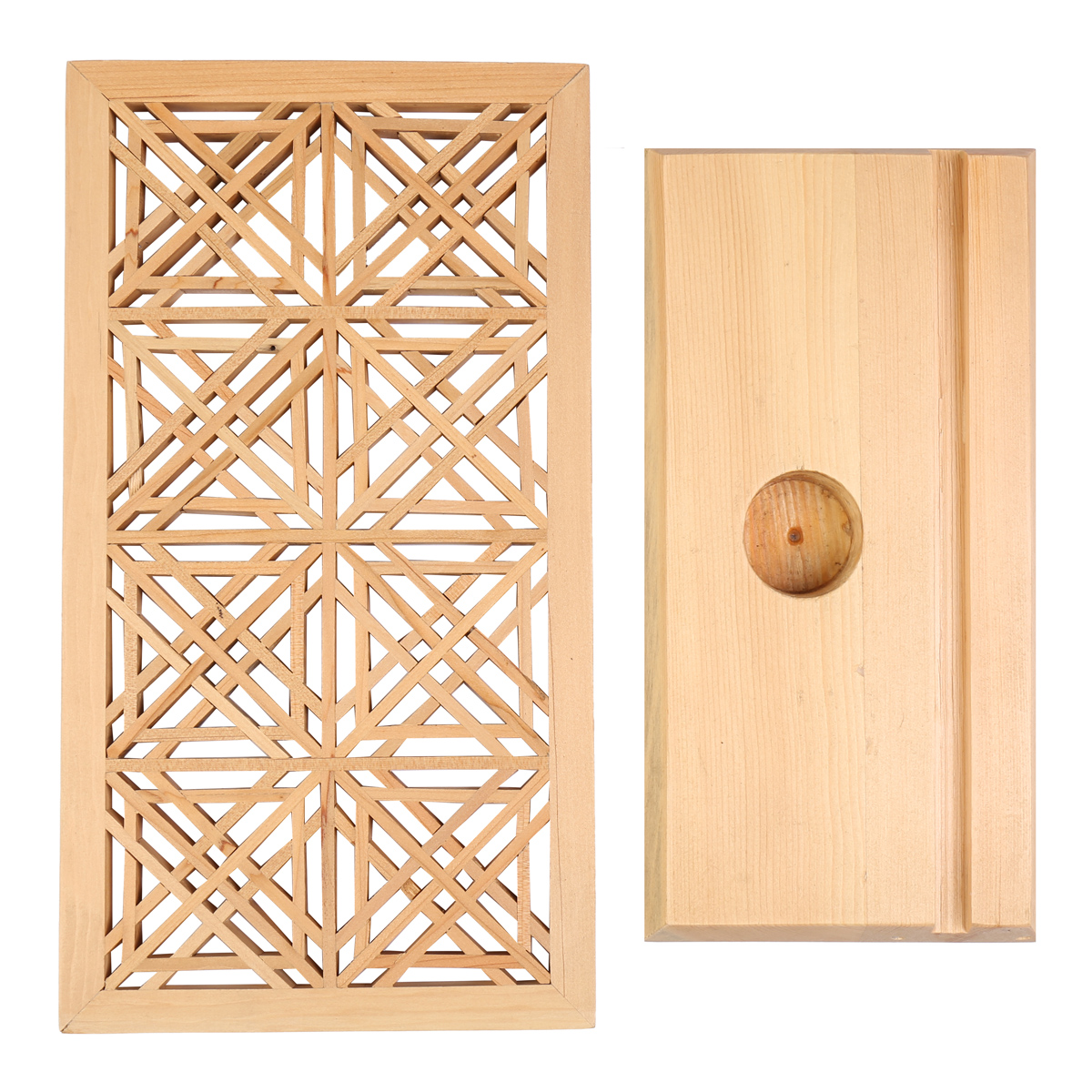 Walnut Wooden Candle Holder | Cut Design Candle Stand