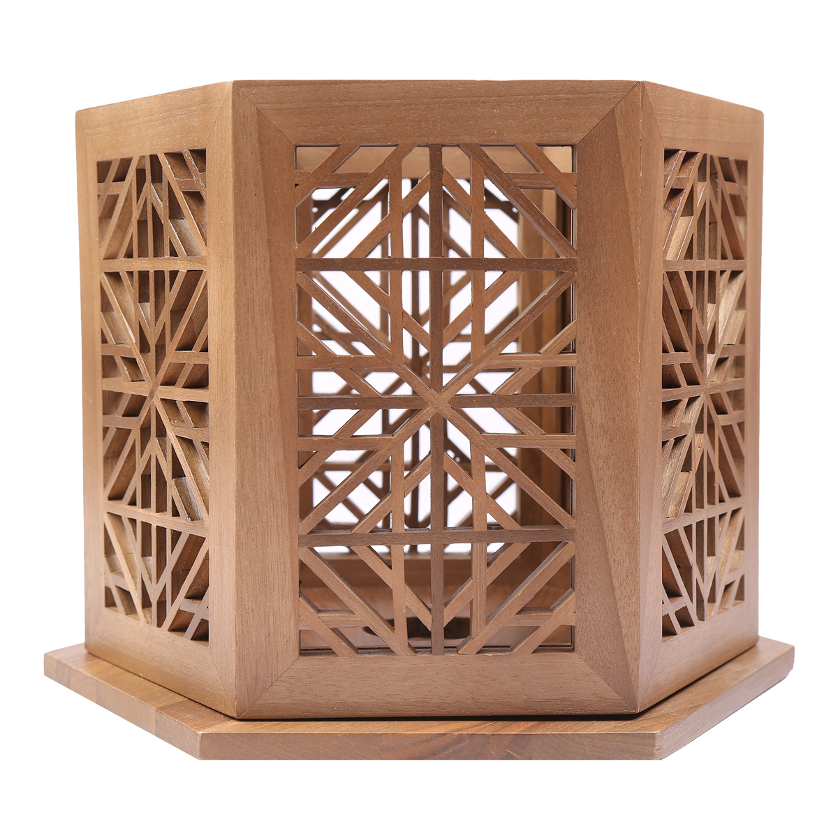 Walnut Wood Candle Holder | Cut Design Candle Box