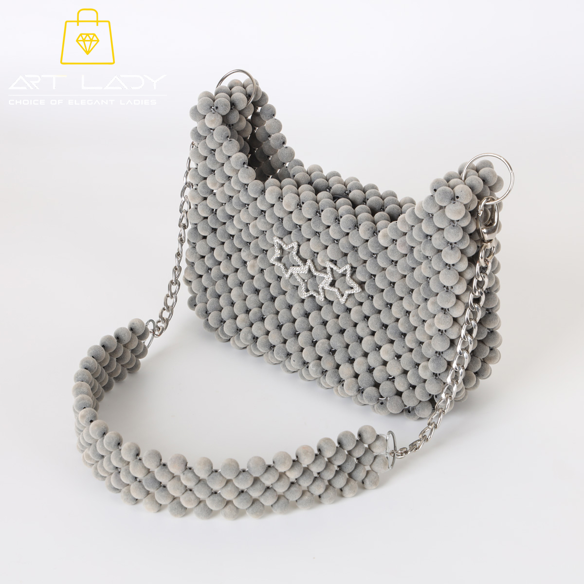 Beaded velvet bag