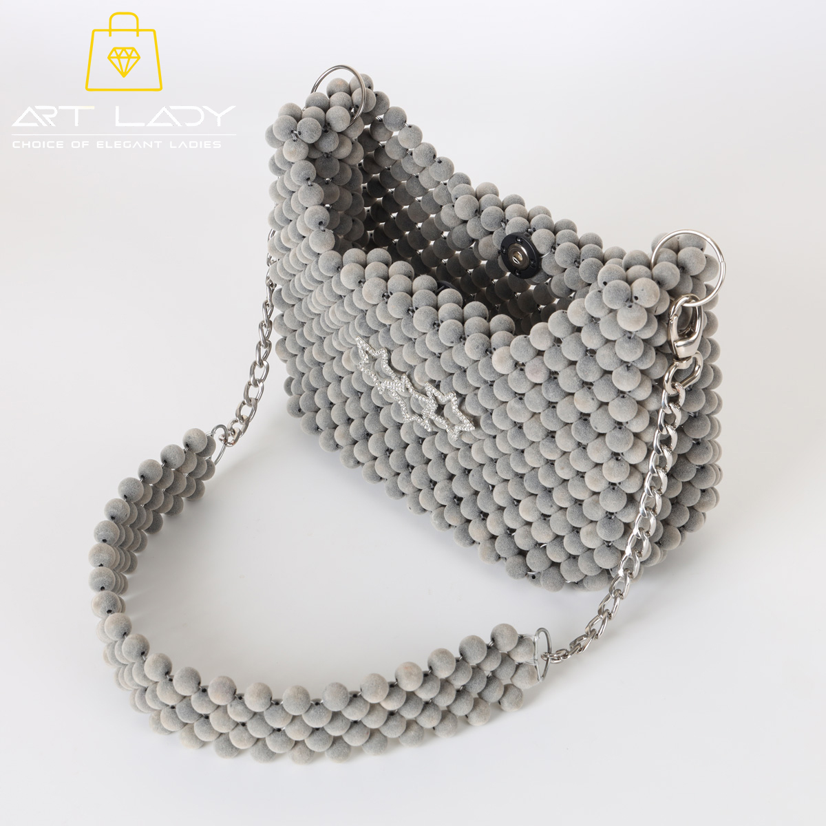 Beaded velvet bag