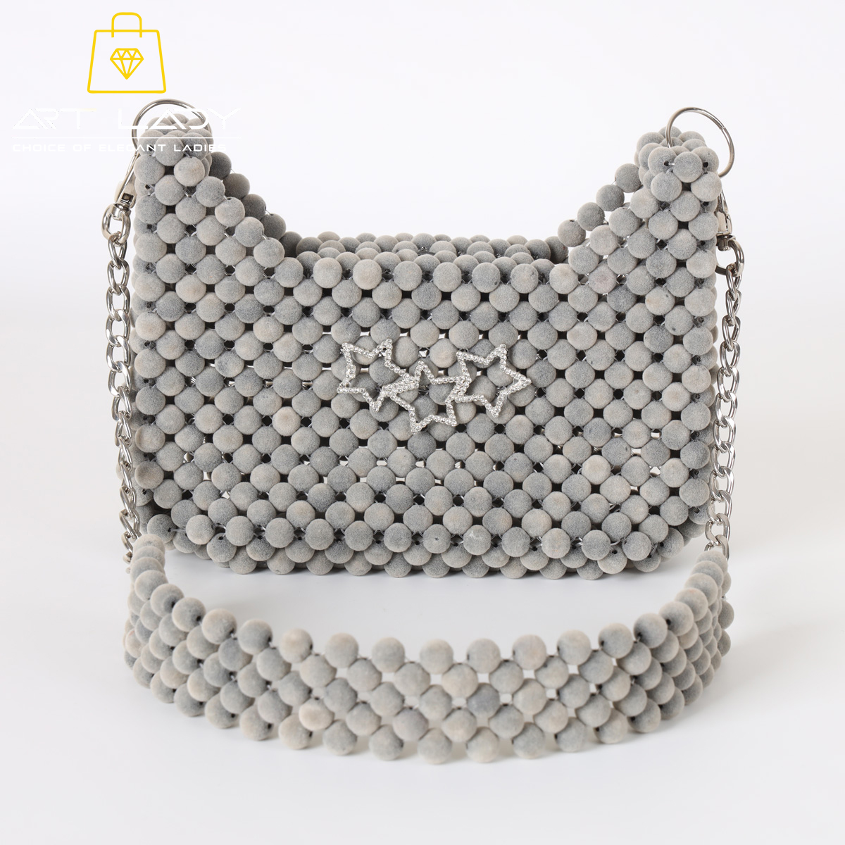 Beaded velvet bag