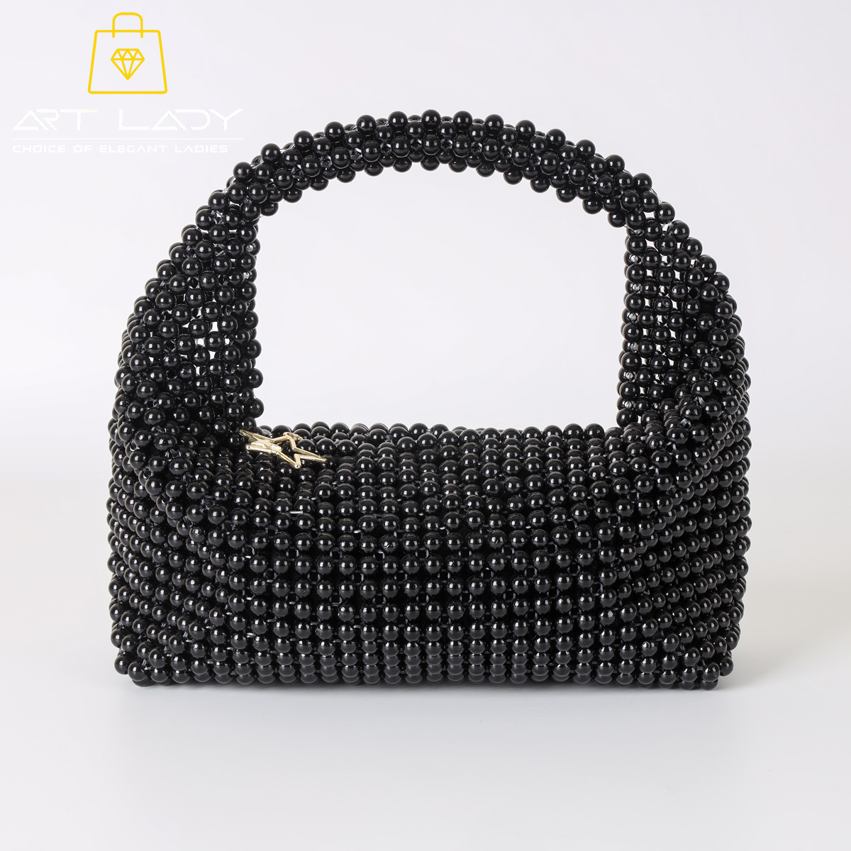 Black Pearl Beaded Hand Purse