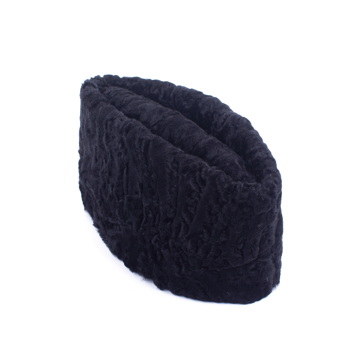 Black Nuristani Karaku Woolen Pakol | Handmade Tribal Winter Hat