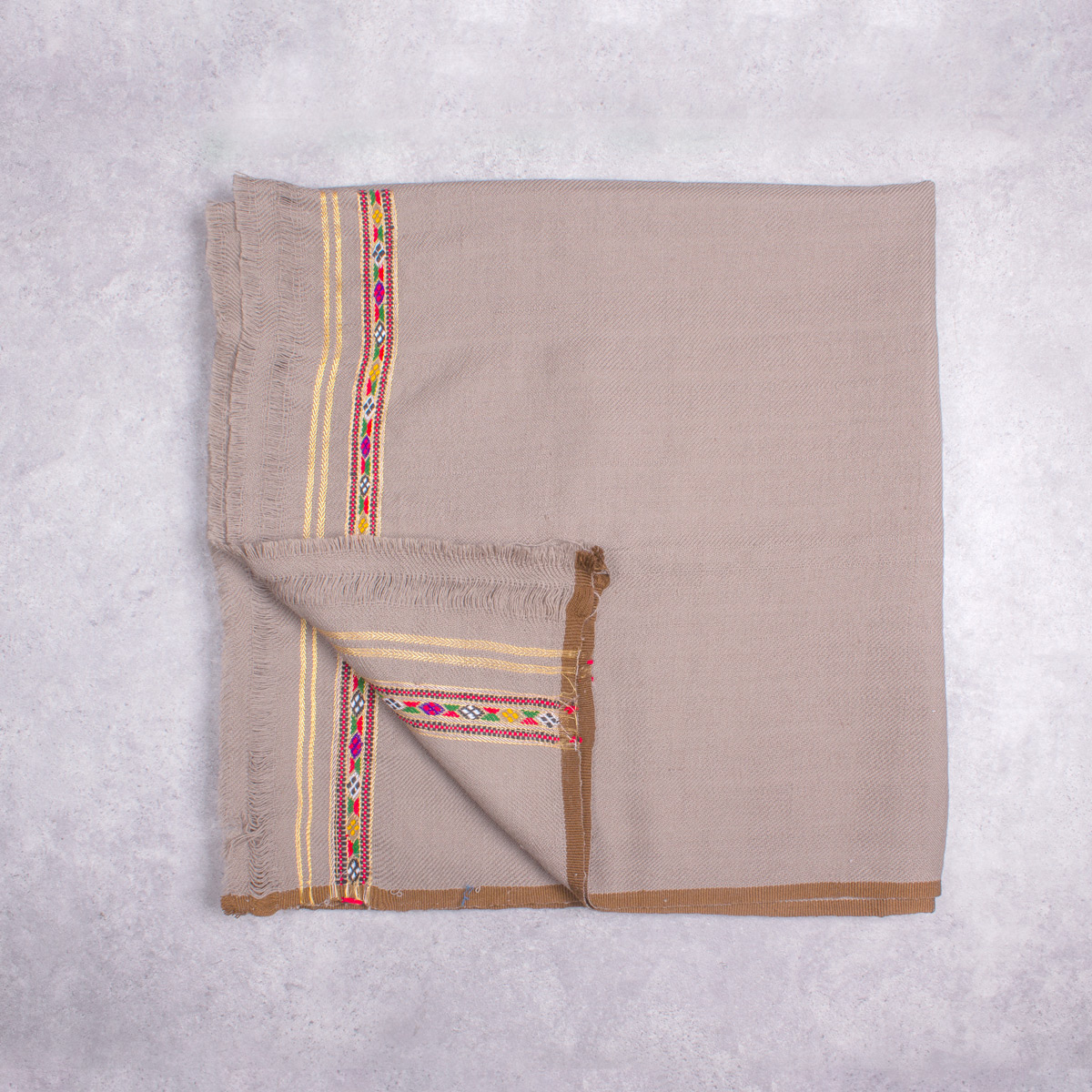 Gray Nuristani Wool Patu | Handmade Afghan Tribal Shawl