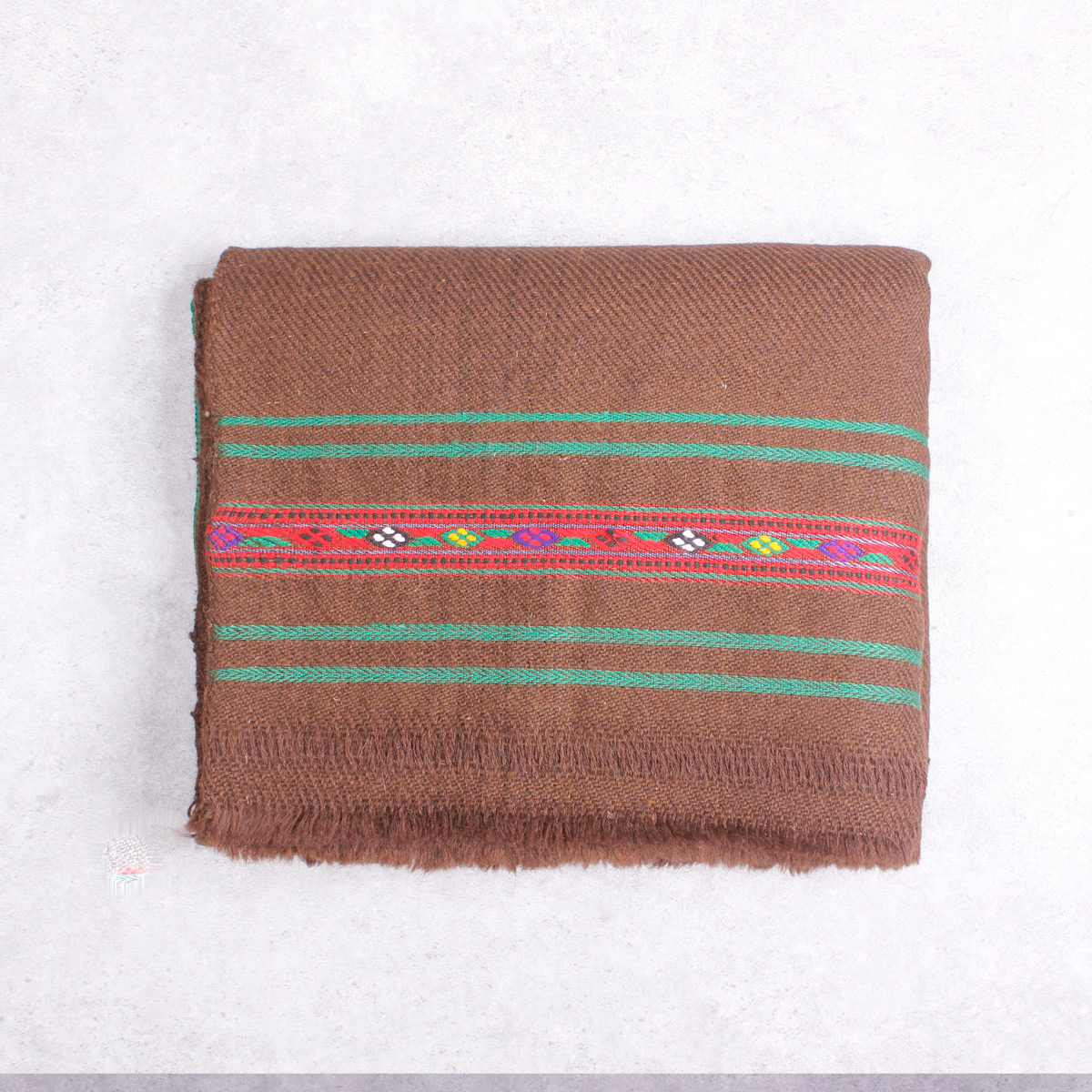 Brown Nuristani Woolen Patu | Handmade Afghan Tribal Shawl