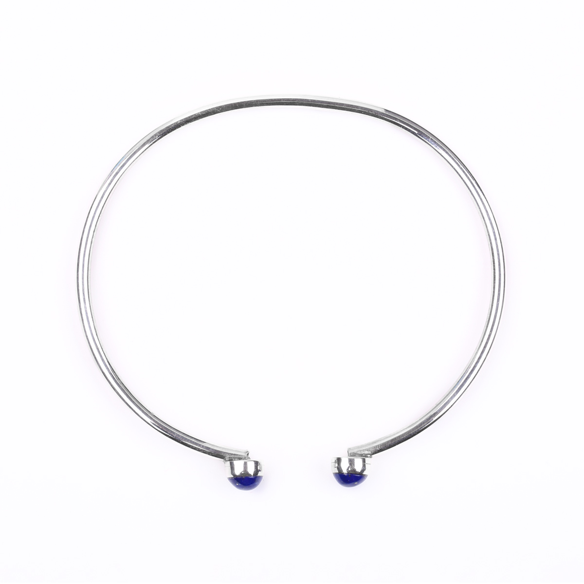 Lapis Lazuli Cuff Bracelet | Silver Bangle Style Bracelet