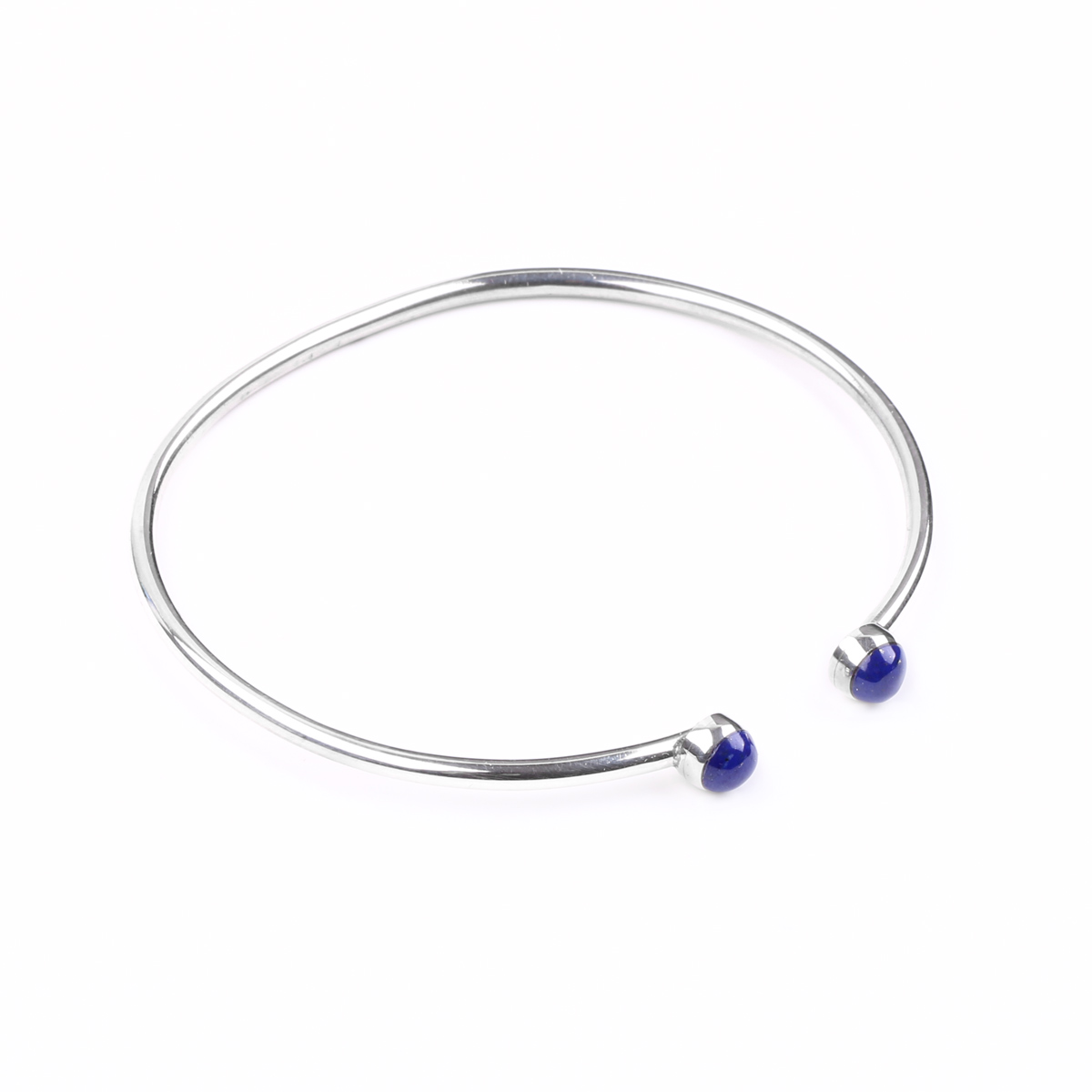 Lapis Lazuli Cuff Bracelet | Silver Bangle Style Bracelet