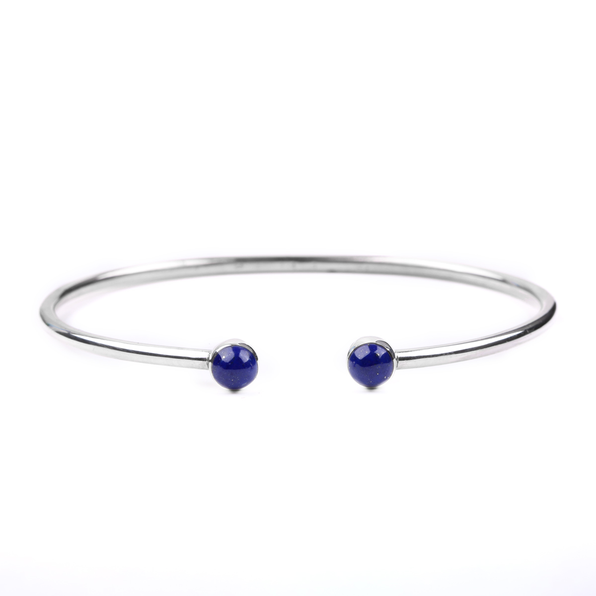 Lapis Lazuli Cuff Bracelet | Silver Bangle Style Bracelet