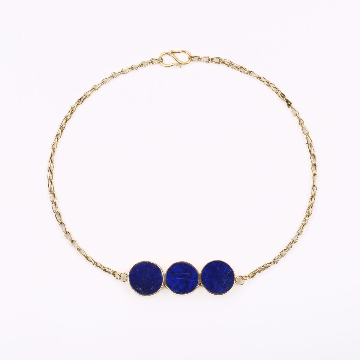 Lapis Gold Plated Bracelet | Brass Birthstone Hand Chain Bracelet