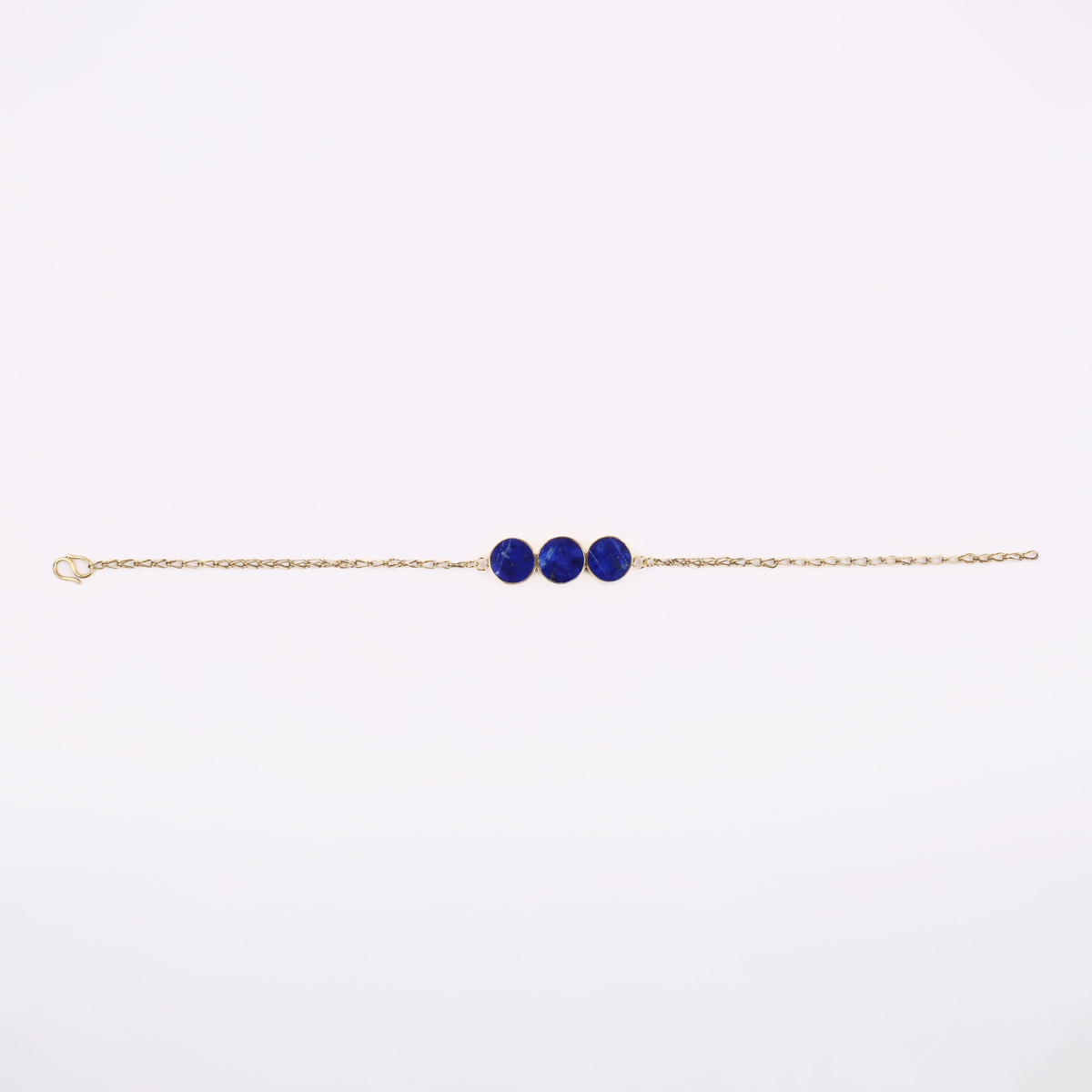 Lapis Gold Plated Bracelet | Brass Hand Chain Bracelet