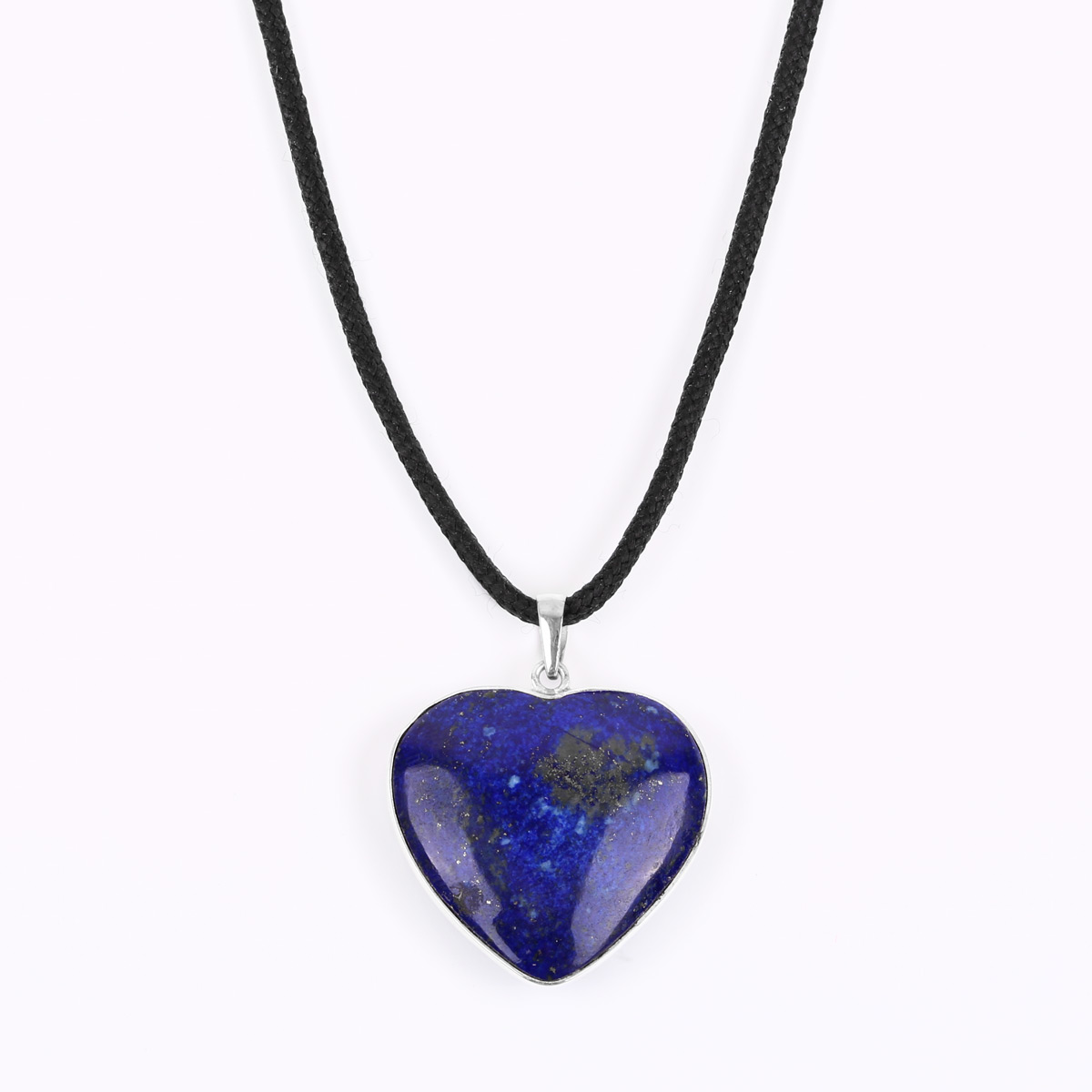 Lapis Heart Necklace | Solitaire Silver Pendant