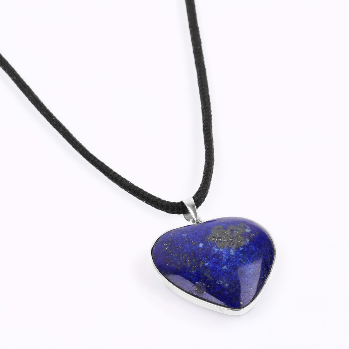 Lapis Heart Necklace | Solitaire Silver Pendant
