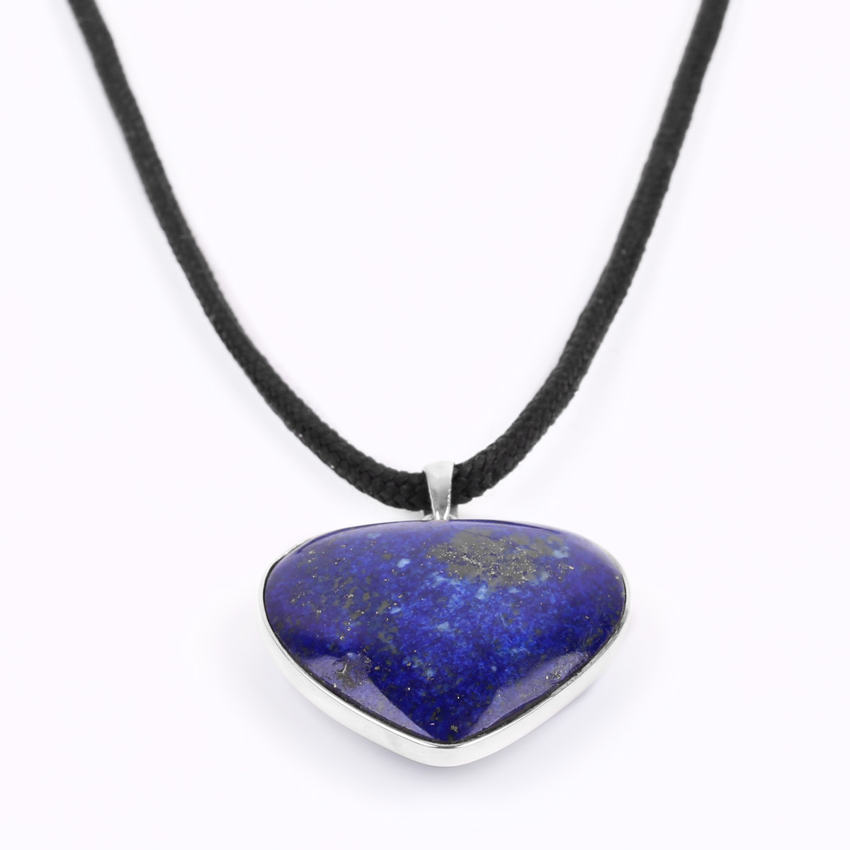 Lapis Heart Necklace | Solitaire Silver Pendant