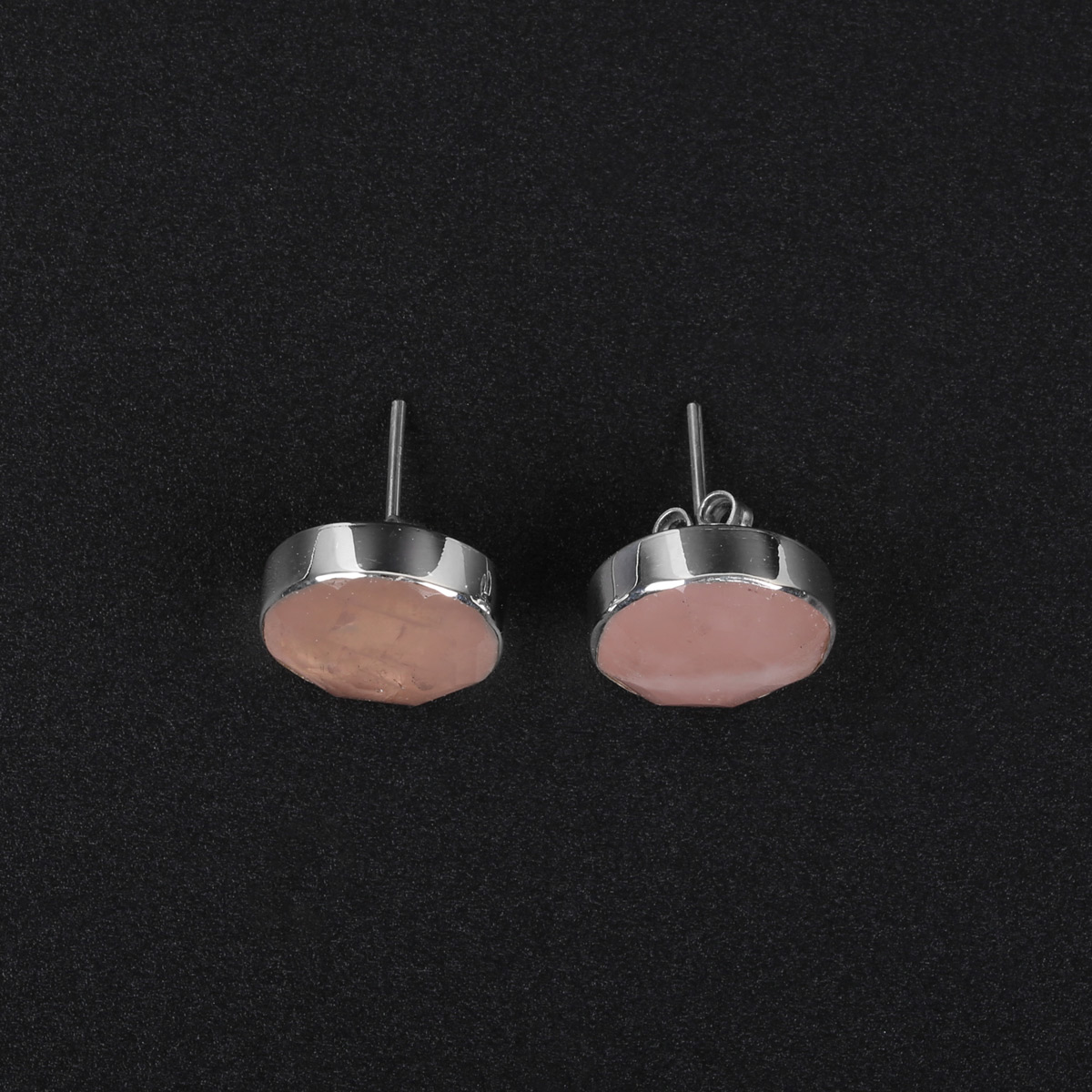 Pink Morganite Studs | Silver Mini Studs 