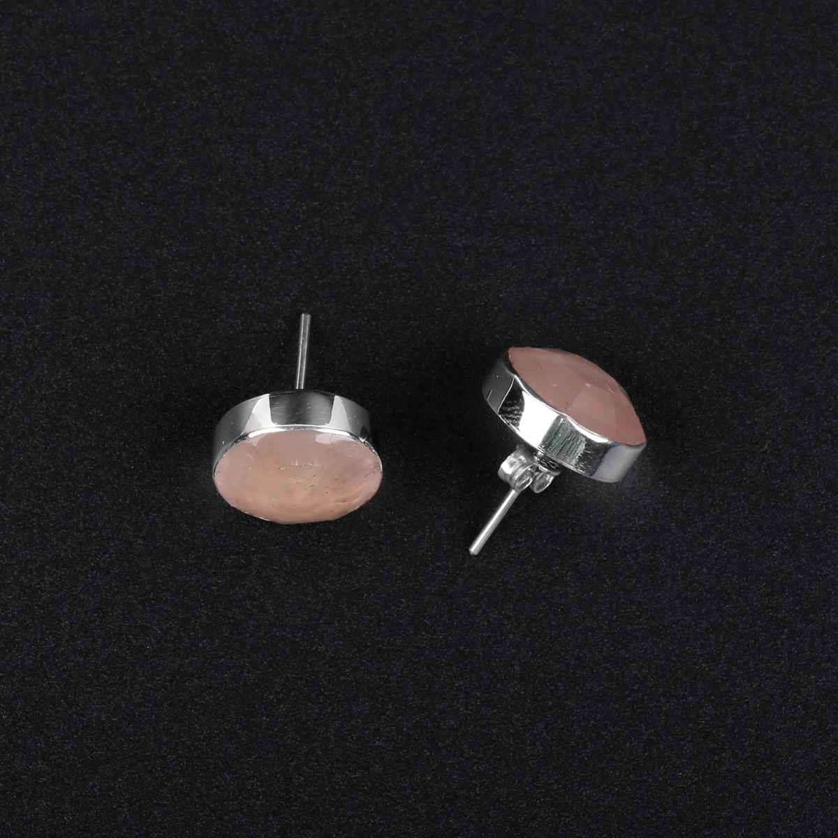 Pink Morganite Studs | Silver Mini Studs 
