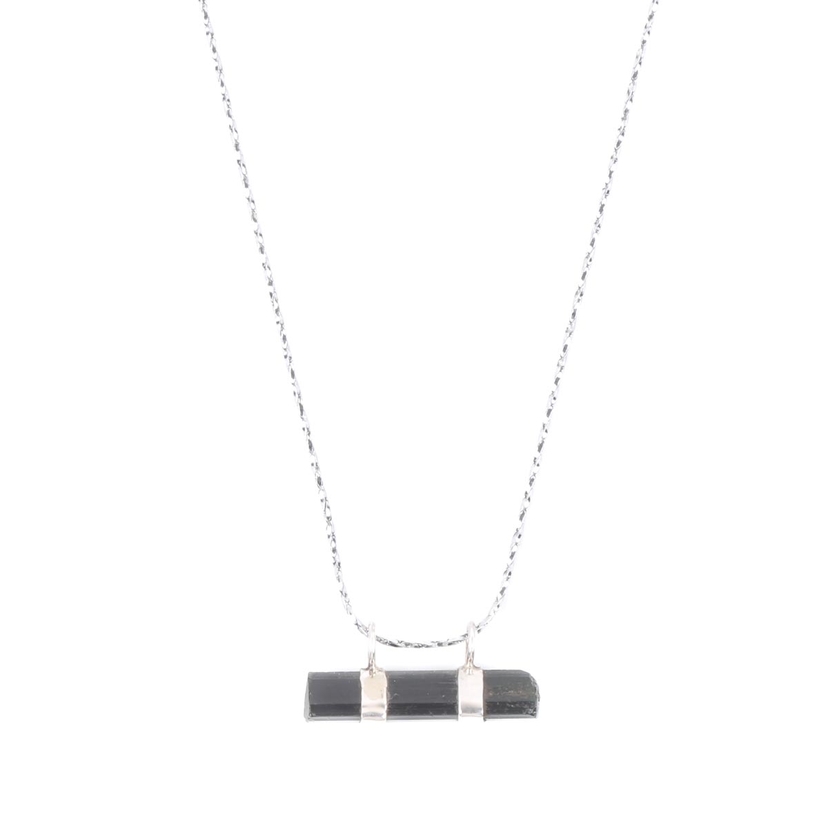 Black Tourmaline Pendant | Silver Drop Locket