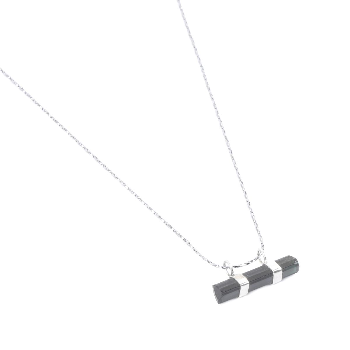 Black Tourmaline Pendant | Silver Drop Locket