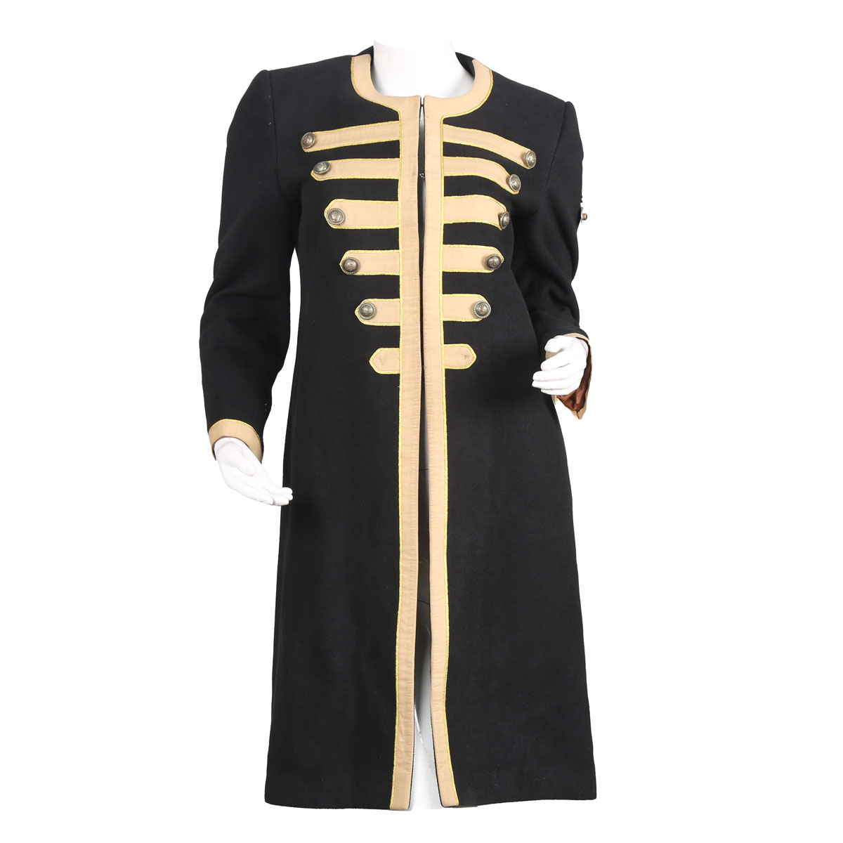 Black Women's Coat | Fancy Coat with Golden Patches