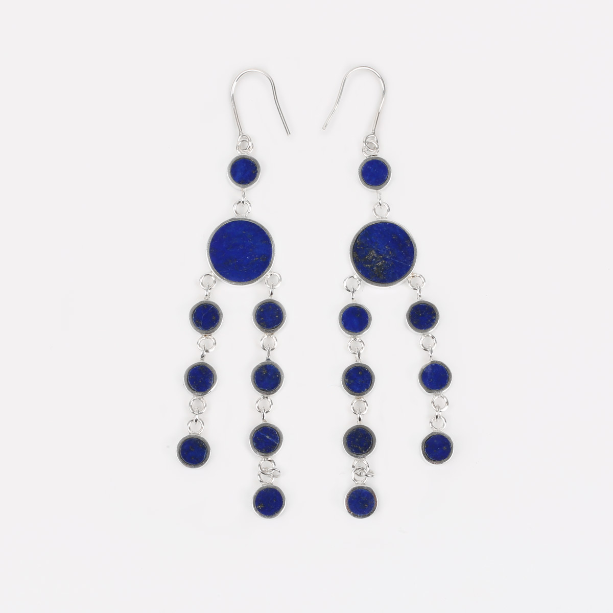 Lapis Riviere Necklace, Ring, Earrings | Silver Jewelry Set