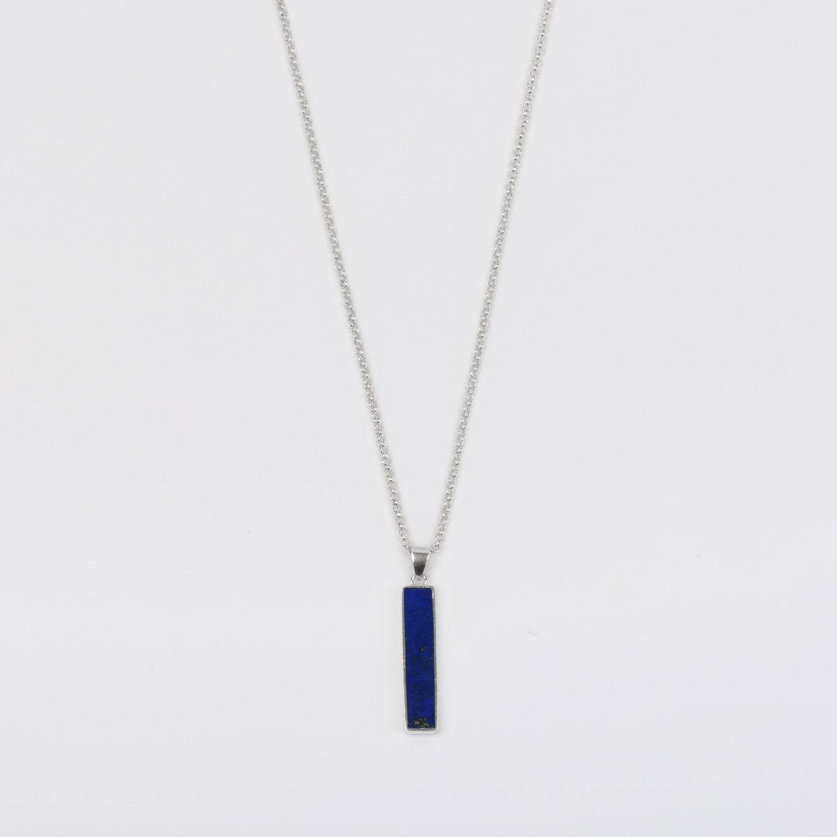 Flat Rectangle Pendant & Ring Silver Set