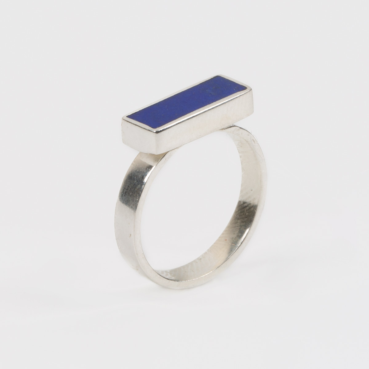 Flat Rectangle Pendant & Ring Silver Set
