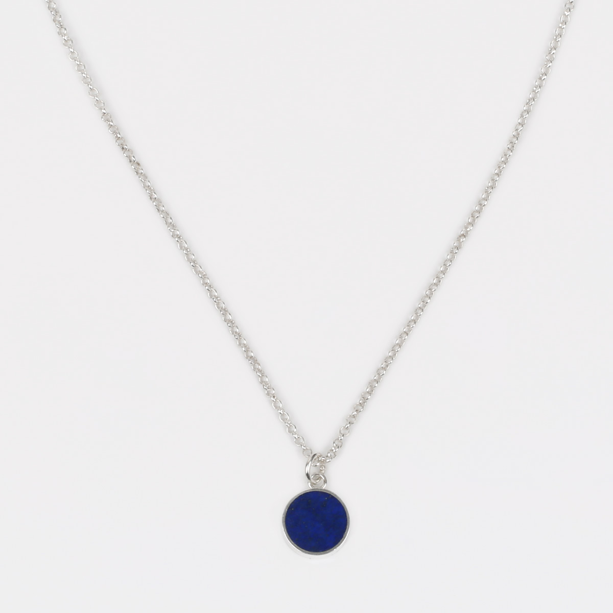 Lapis Lazuli Jewelry Set | Flat Round Necklace & Studs
