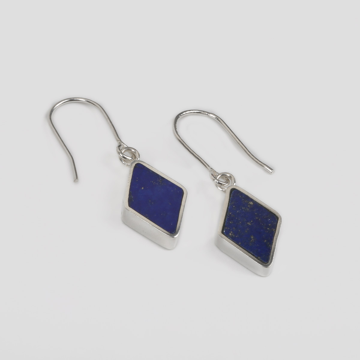 Lapis Hook Earrings | Dangle Marquise Silver Earrings