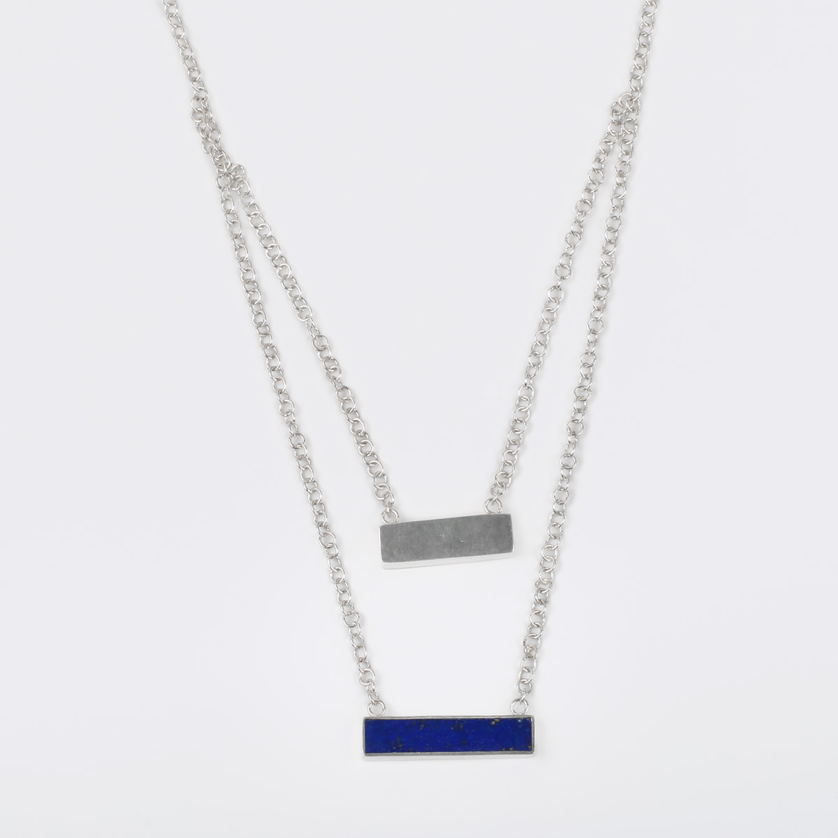 Lapis Lazuli Silver Pendant | Double Stranded Drop Locket