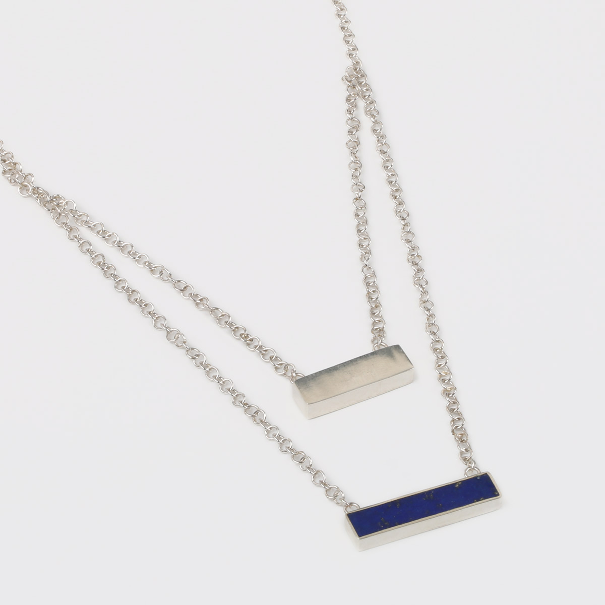 Lapis Lazuli Silver Pendant | Double Stranded Drop Locket