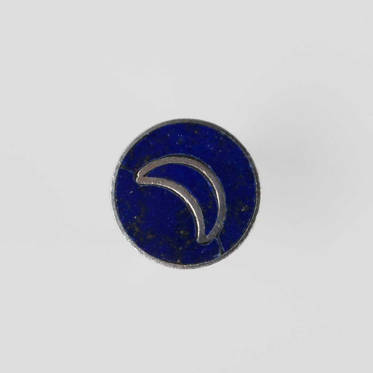 Round Lapis Ring | Flat Ring With Moon Design