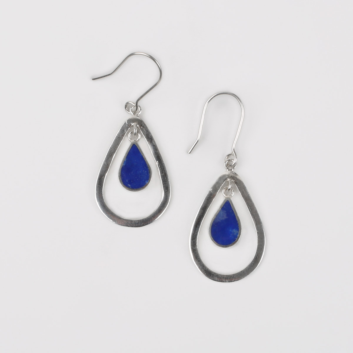 Lapis Lazuli Pear Earrings | Silver Teardrop Earrings
