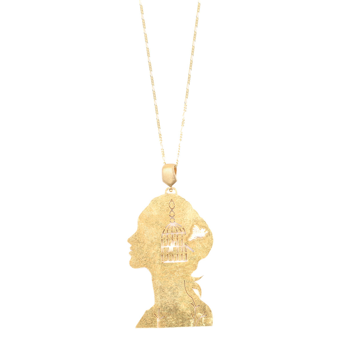 Freemind Gold Plated Necklace | Brass Silver Girl Lattice Necklace